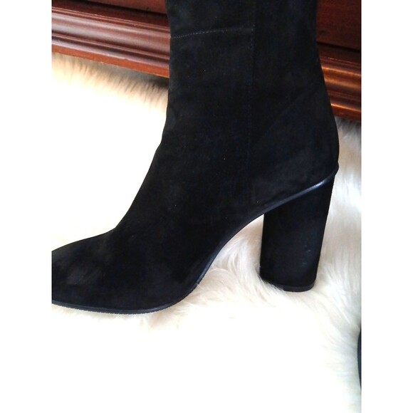 NWOT STUART WEITZMAN ELOISE Women Size 10.5M Over the Knee Jet Black Suede Boots - Picture 4 of 10